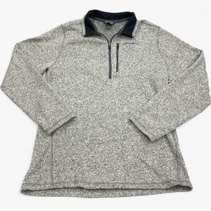 Eddie Bauer Gray 1/4 Zip Fleece Pullover Sweater Men's Large Tall LT